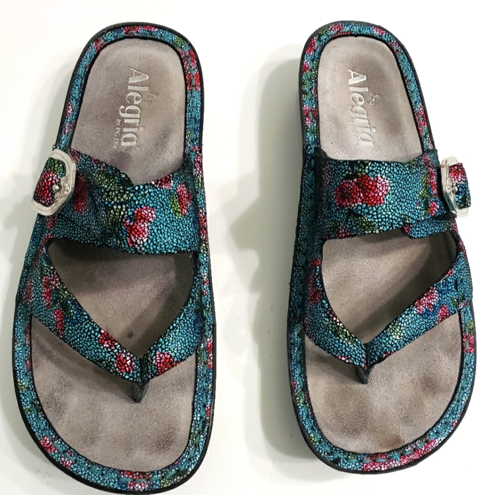 Alegria turquoise floral sandal 38